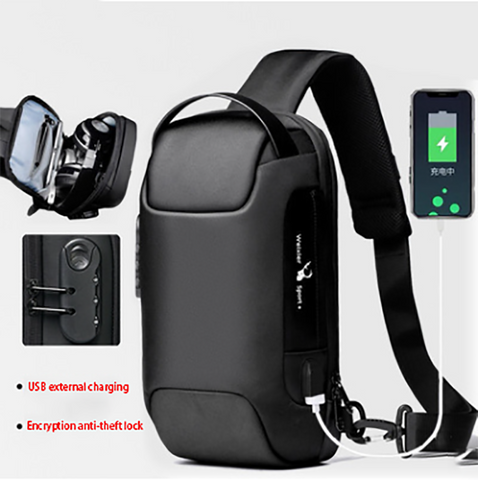 Men Waterproof USB Anti-theft Crossbody/Shoulder Sling Bag