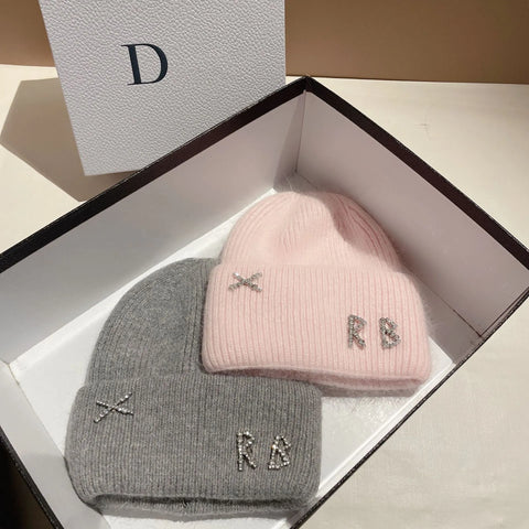 Women Diamonds Letter Knitted Beanies Hats