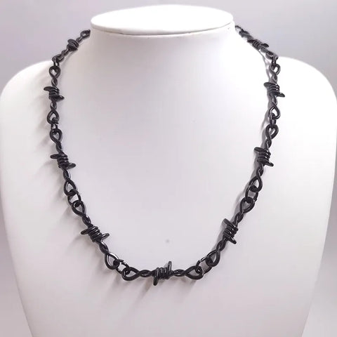 Men Wire Brambles Iron Necklace Chain