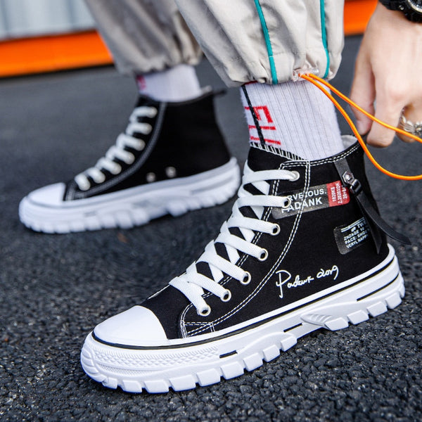 Men Canvas High Top Sneakers Shoes