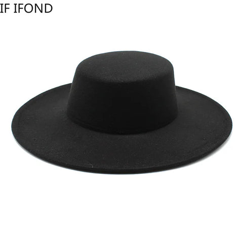 Women 10CM Wide Brim Fedora Hat