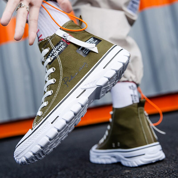 Men Canvas High Top Sneakers Shoes