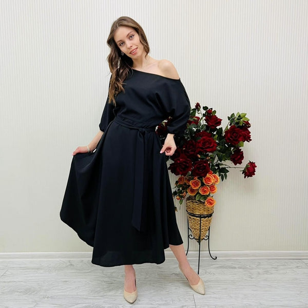 Women Elegant Long Formal Off Shoulder Dress