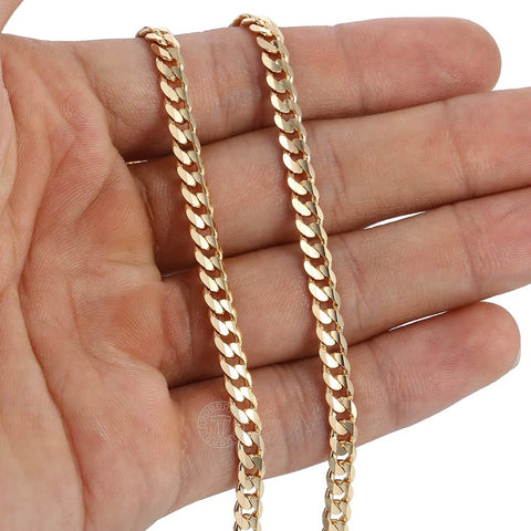 Men Cuban Link Gold Color Chain Necklace