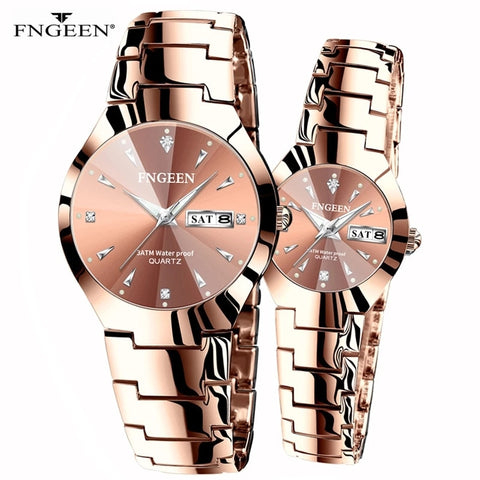 Men/Women Couple Tungsten Steel Quartz Watches
