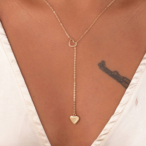Women Copper Heart Chain Necklace