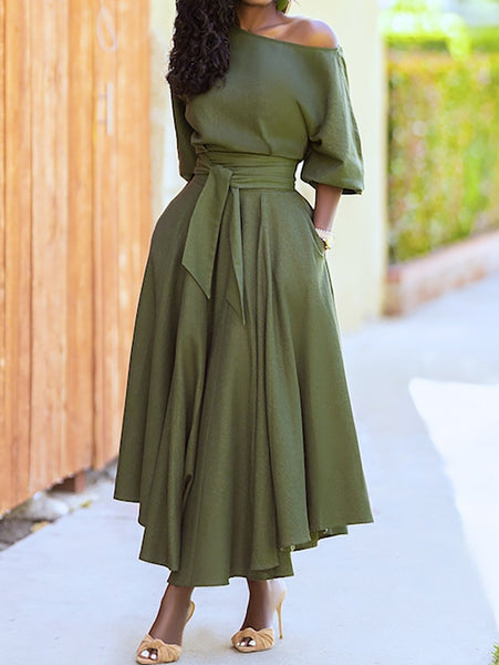 Women Elegant Long Formal Off Shoulder Dress