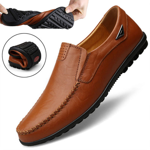 Men Genuine Leather Casual Loafers Shoes