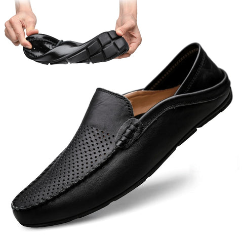 Men Genuine Leather Light Loafer Shoes