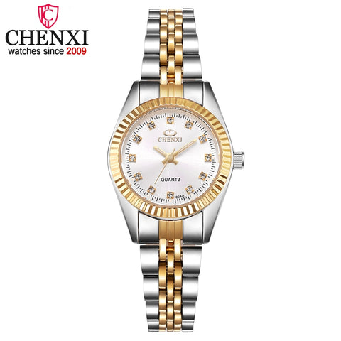 CHENXI Women Golden & Silver Classic Quartz Watch Female Elegant Clock Luxury Gift Watches Ladies Waterproof Wristwatch