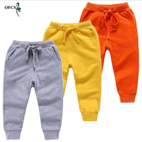 New Retail Sale Cotton Pants For 2-10 Years Old Solid Boys Girls Casual Sport Pants Jogging Enfant Garcon Kids Children Trousers