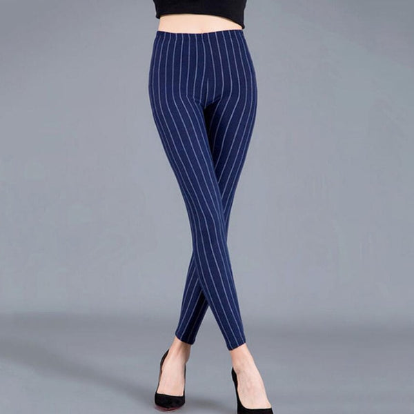 YSDNCHI Black White Pants Striped Elastic Trousers Print Fitness Leggings For Women Sporting Workout Leggins Plus Size Leggings