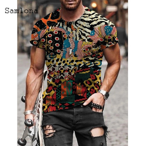 2021 Summer New Fashion 3D Print Tops Streetwear Mens T-shirt Masculinas Casual Pullovers Plus Size 4xl 5xl Men Tees Clothing