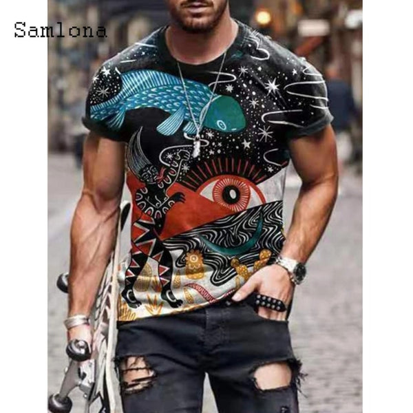 2021 Summer New Fashion 3D Print Tops Streetwear Mens T-shirt Masculinas Casual Pullovers Plus Size 4xl 5xl Men Tees Clothing