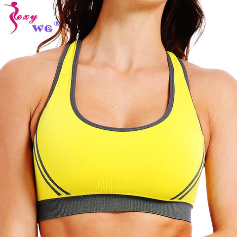 SEXYWG Yoga Bra Women Sports Top Sexy Cross Back Shockpoof Running Gym Shirt Athletic Vest Active Wear Girl Push Up Brassiere BH