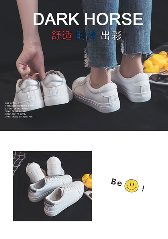 Fashion Shoes Women's Vulcanize Shoes Spring New Casual Classic Solid Color PU Leather Shoes Women Casual White Shoes Sneakers