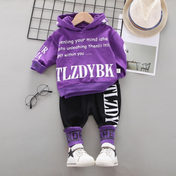 2021 Autumn Baby Clothes Children Boys Girls Sport Letters Hoodies Pants 2Pcs/sets Toddler Active Clothing Infant Kids Tracksuit