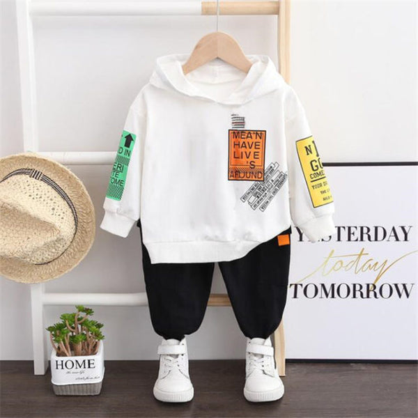 2021 Autumn Baby Clothes Children Boys Girls Sport Letters Hoodies Pants 2Pcs/sets Toddler Active Clothing Infant Kids Tracksuit