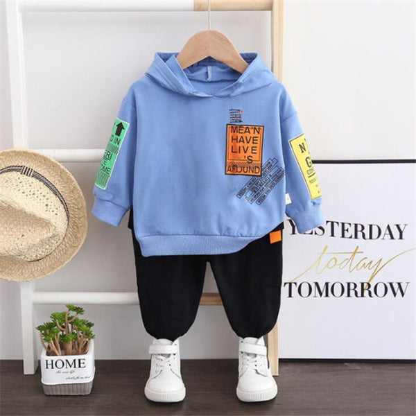 2021 Autumn Baby Clothes Children Boys Girls Sport Letters Hoodies Pants 2Pcs/sets Toddler Active Clothing Infant Kids Tracksuit