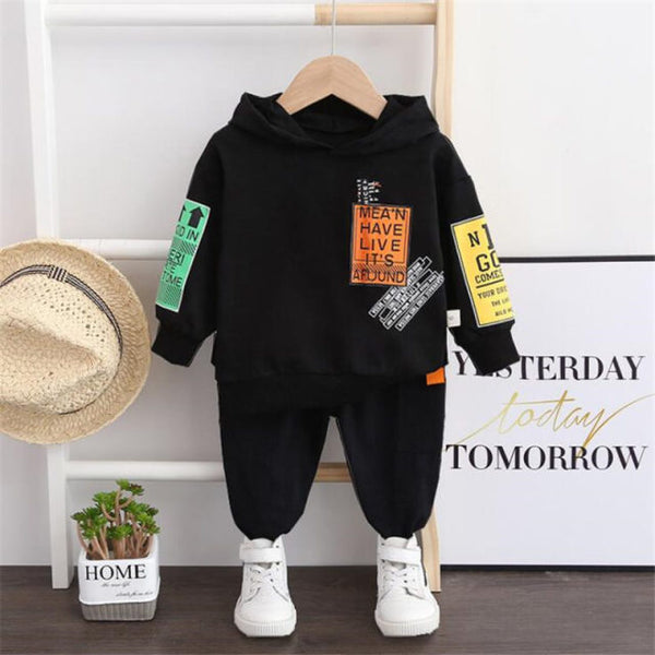 2021 Autumn Baby Clothes Children Boys Girls Sport Letters Hoodies Pants 2Pcs/sets Toddler Active Clothing Infant Kids Tracksuit