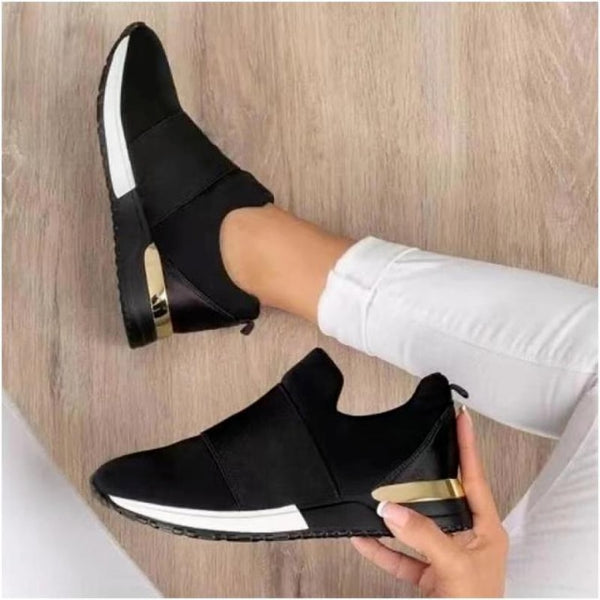 Women Summer autumn Casual sport Sneakers women's Breathable Slip On Sport Shoes Elastic Band Ladies Vulcanized Platform Shoes