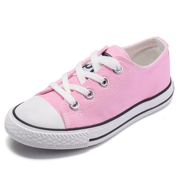 Toddler Girl Sneakers Boy Shoes Kids Jelly Color Canvas Shoes Casual Lace Up Classic Flats  Children Shoes for Student C07182