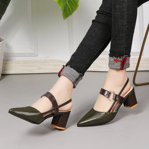 2022 Sandals Women&#39;s Summer New Pointy Chunky Sandals Large Size Women&#39;s Fashion Woman Shoes  Sandals Women 2020